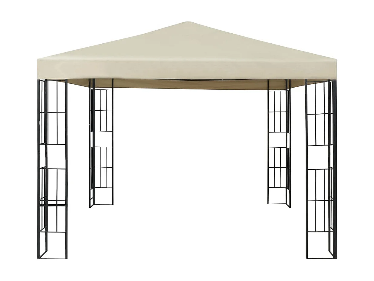 Tonnelle avec guirlande lumineuse à LED 3x3 m Crème