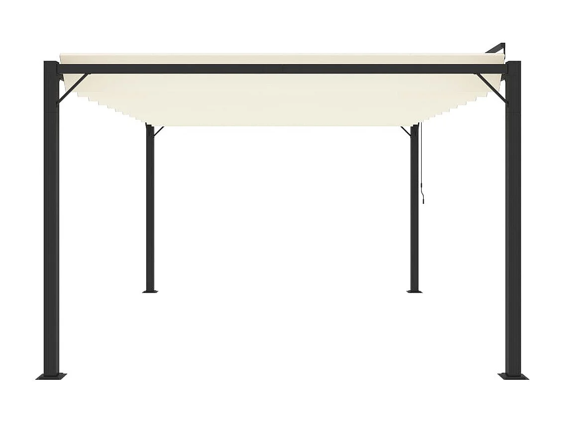 Tonnelle avec toit à persienne 3x4 m Crème Tissu et aluminium