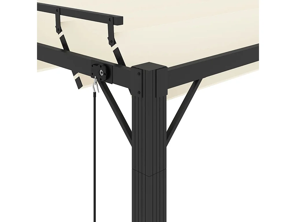 Tonnelle avec toit à persienne 3x4 m Crème Tissu et aluminium