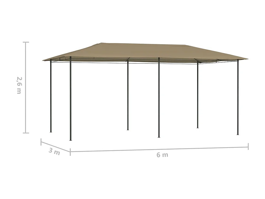 Belvédère 2,98x5,3x2,59 m Taupe 160 g/m²