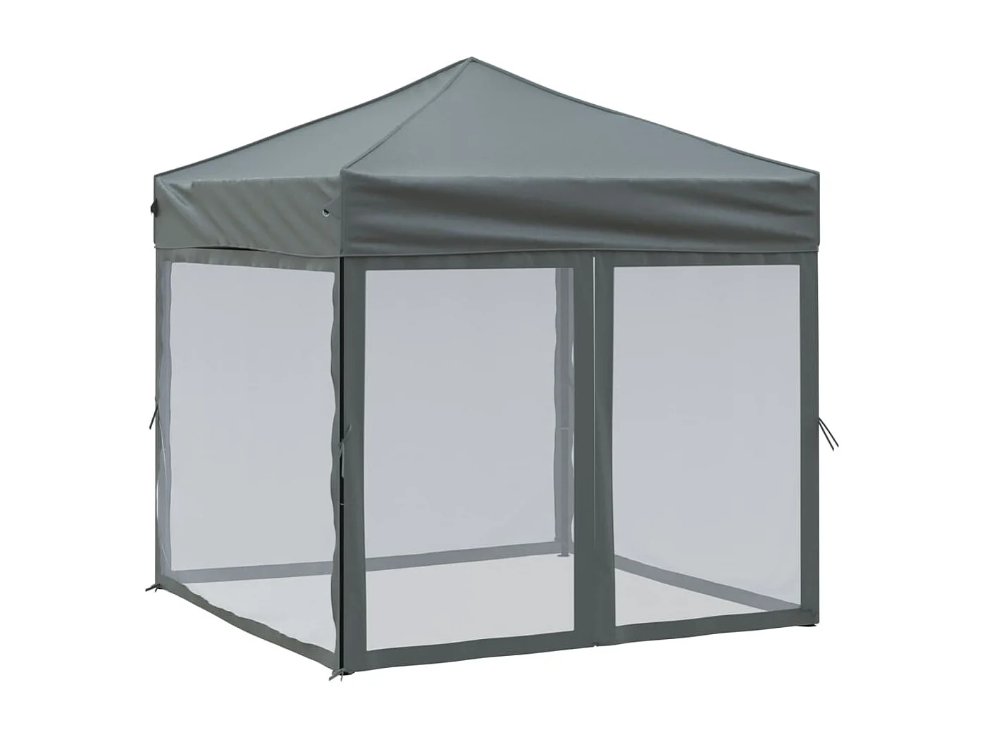 Tente de réception pliable avec parois Anthracite 2x2 m