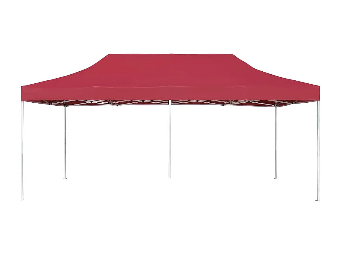 Gazebo Professionale Pieghevole in Alluminio 6x3 m Rosso Vino