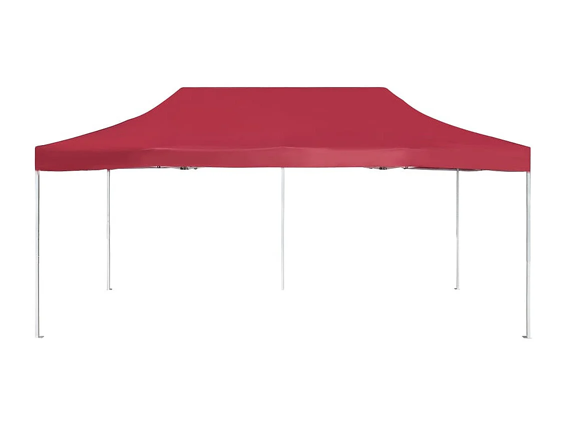 Gazebo Professionale Pieghevole in Alluminio 6x3 m Rosso Vino