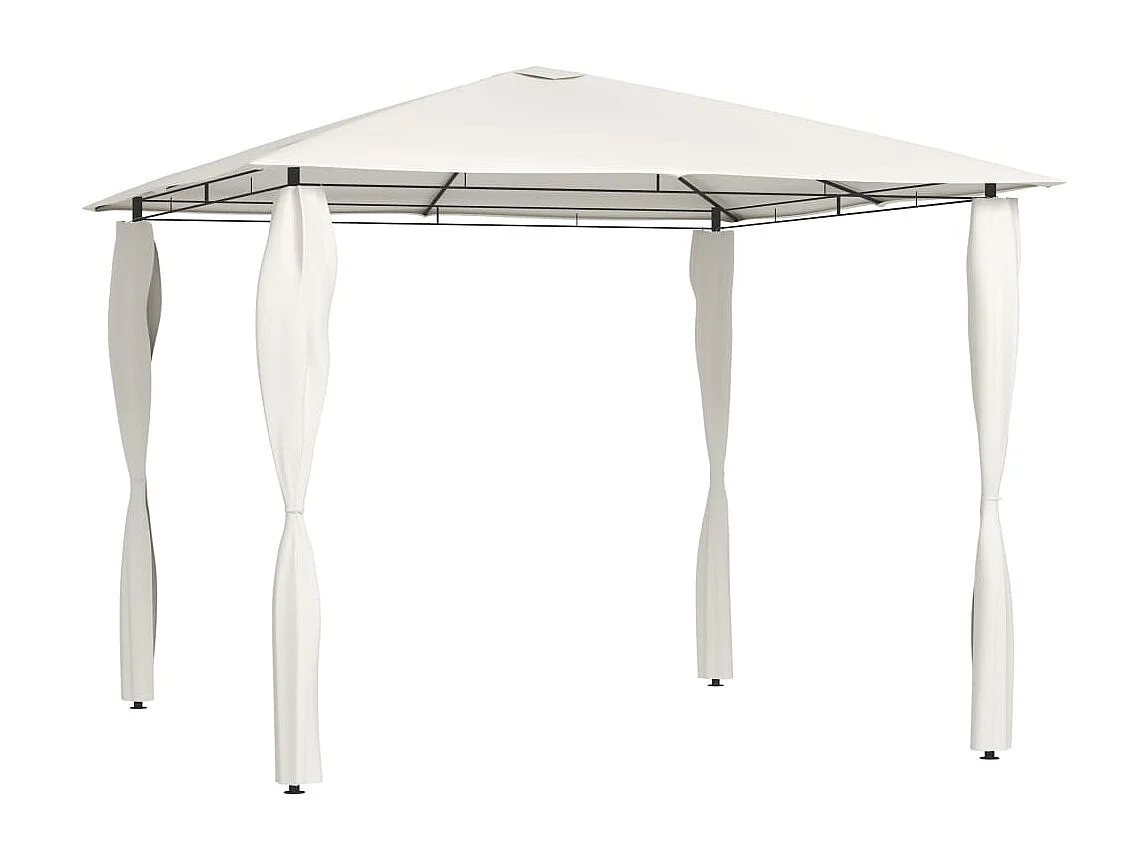 Cenador con cubiertas de postes crema 3x3x2,6 m 160 g/m²