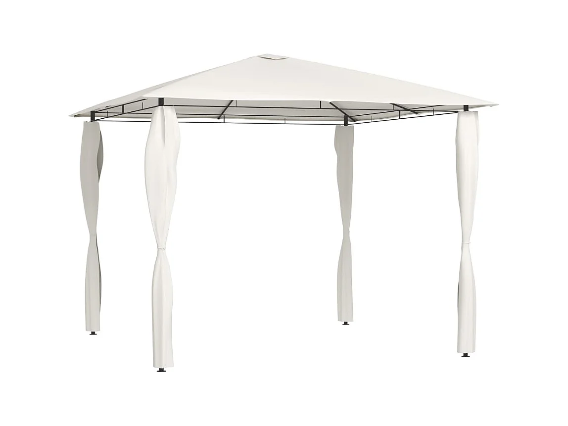 Pavillon mit Pfostenabdeckungen 3x3x2,6 m Creme 160 g/m²