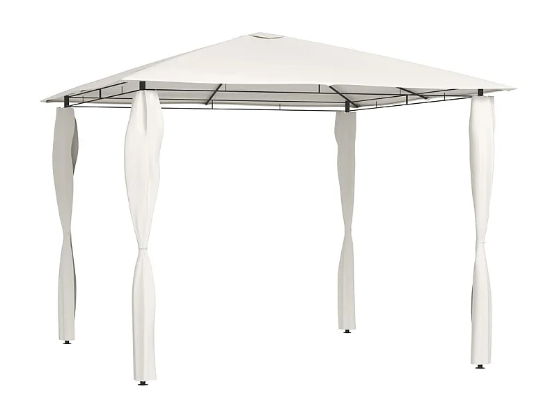 Belvédère avec revêtement de poteaux 3x3x2,6 m Crème 160 g/m²