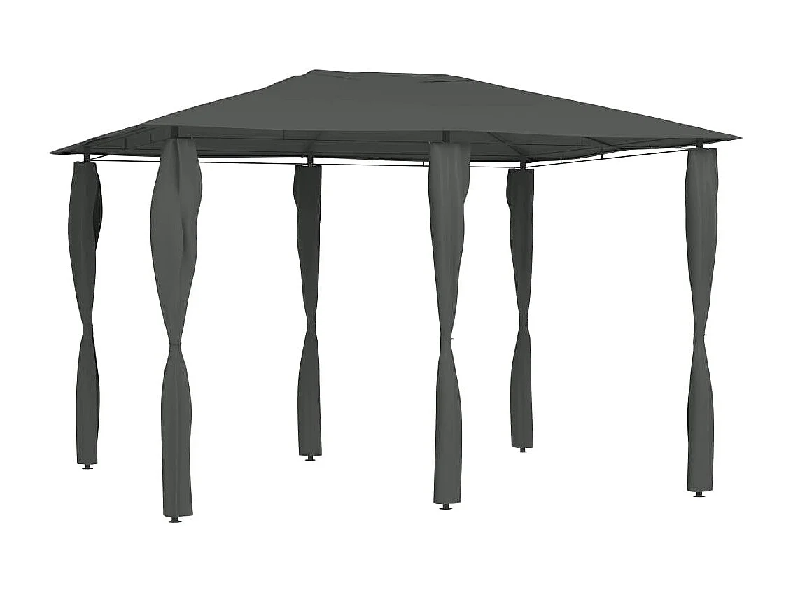 Belvédère à revêtement de poteaux 3x4x2,6 m Anthracite 160 g/m²