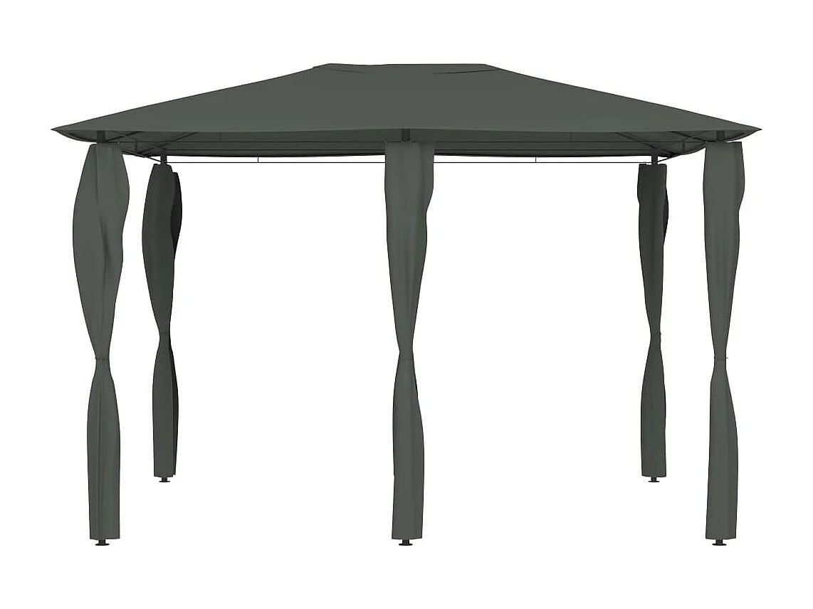 Belvédère à revêtement de poteaux 3x4x2,6 m Anthracite 160 g/m²