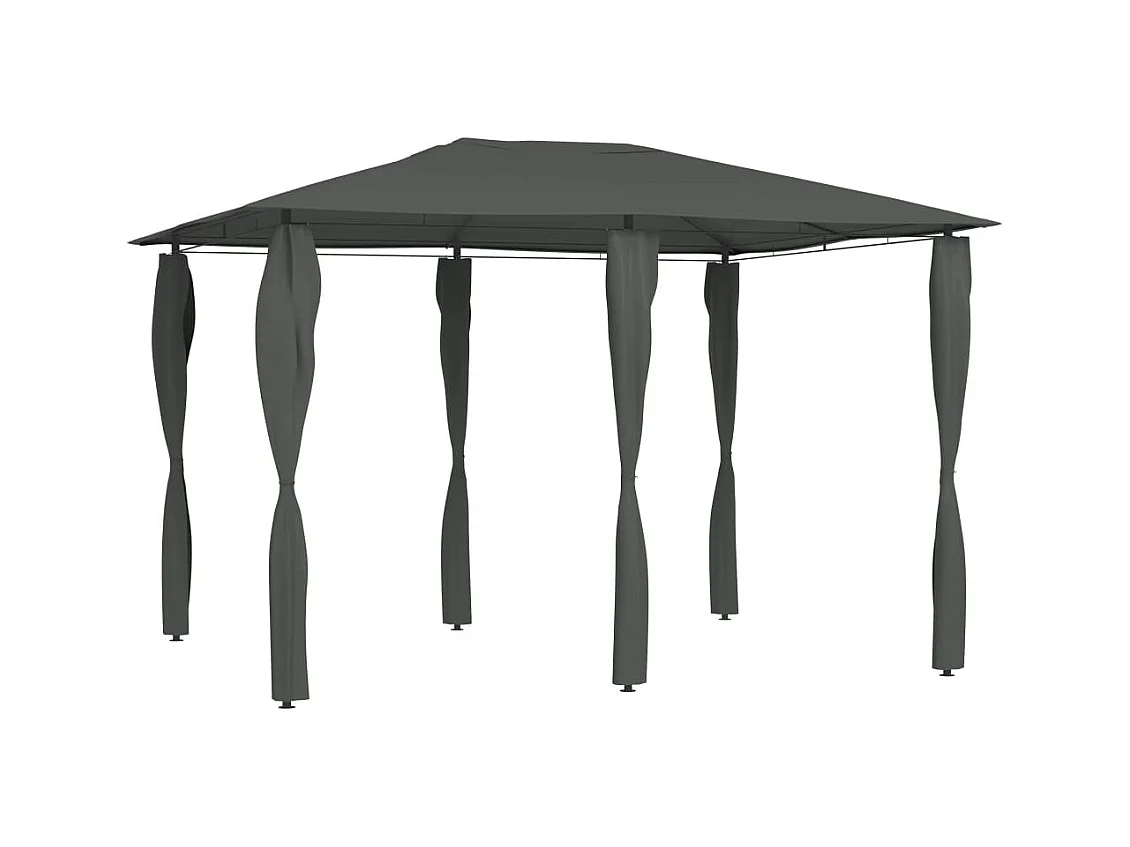 Pavillon mit Pfostenabdeckungen 3x4x2,6 m Anthrazit 160 g/m²
