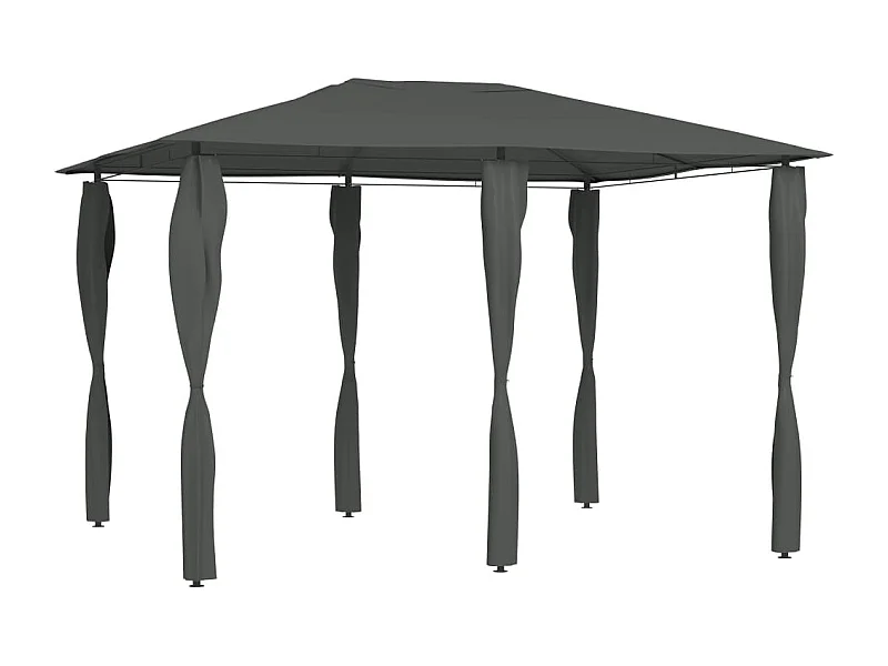 Belvédère à revêtement de poteaux 3x4x2,6 m Anthracite 160 g/m²