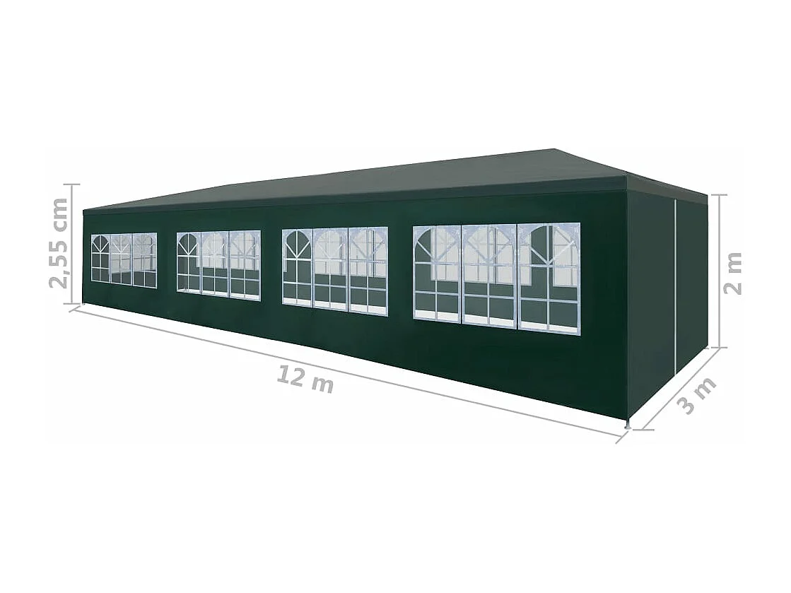 Tente de réception 3x12 m vert
