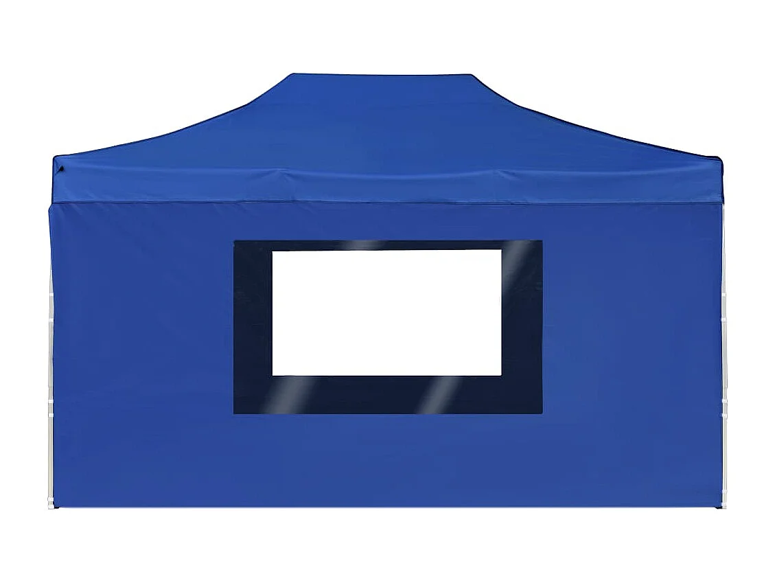 Tente de réception pliable avec parois Aluminium 4,5x3 m Bleu