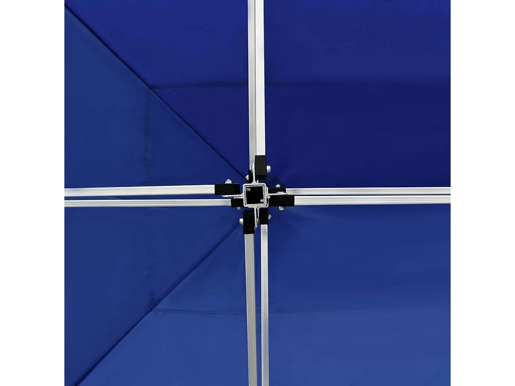 Tente de réception pliable avec parois Aluminium 4,5x3 m Bleu