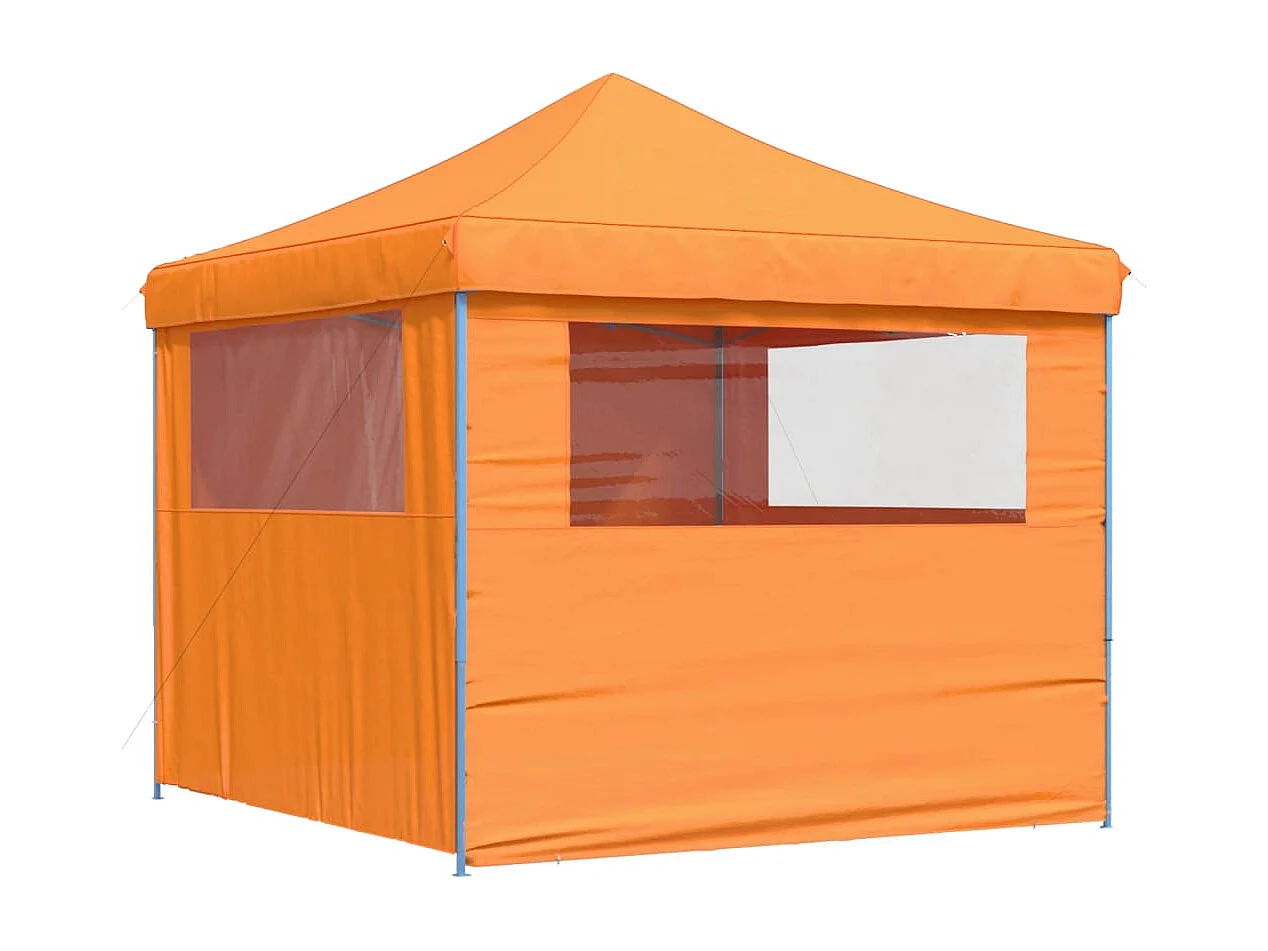 Tenda para festas pop-up dobrável c/ 4 paredes laterais laranja