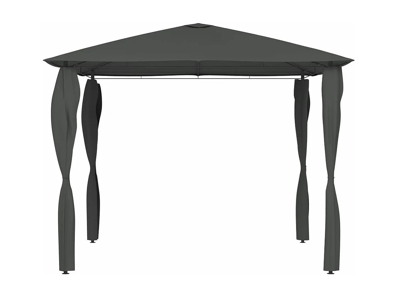 Cenador con cubiertas de postes antracita 3x3x2,6 m 160 g/m²