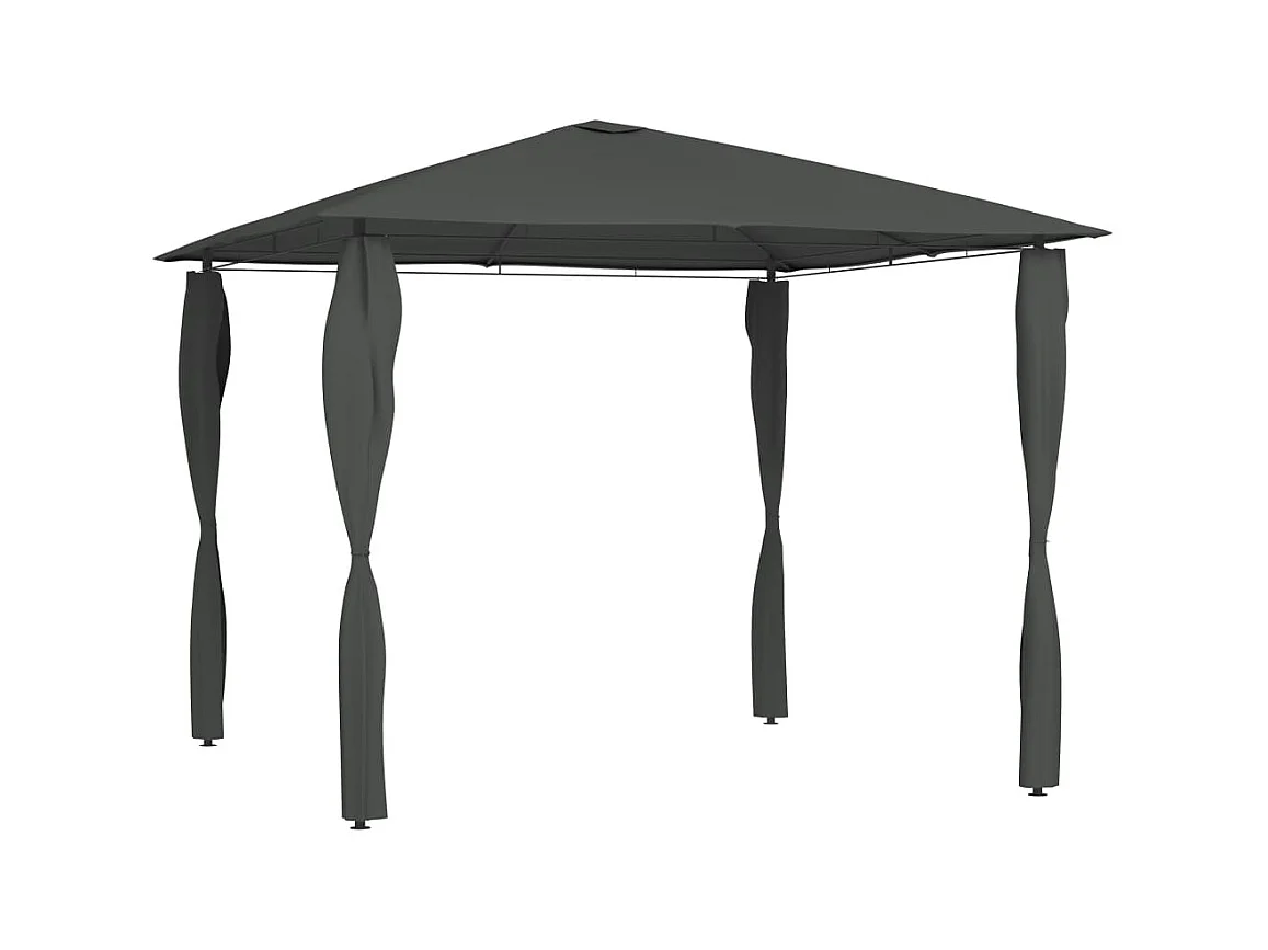 Pavillon mit Pfostenabdeckungen 3x3x2,6 m Anthrazit 160 g/m²