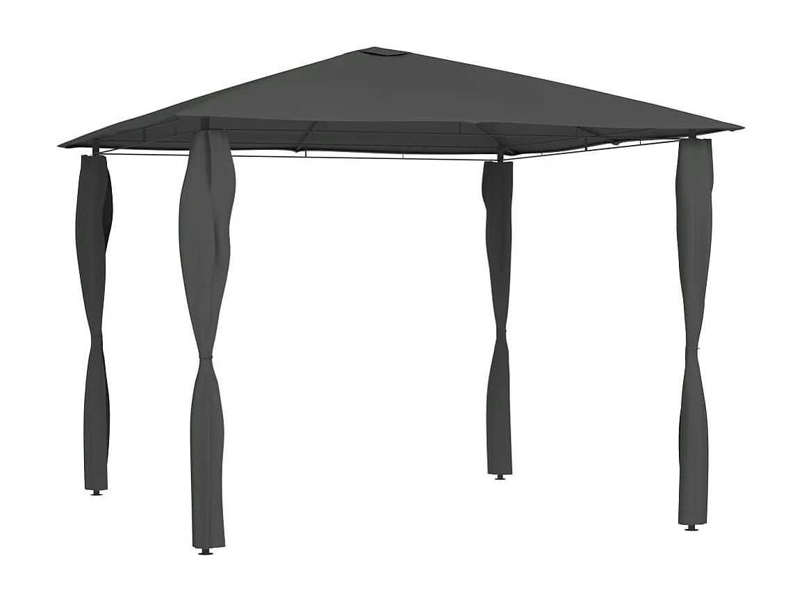 Belvédère à revêtement de poteaux 3x3x2,6 m Anthracite 160 g/m²