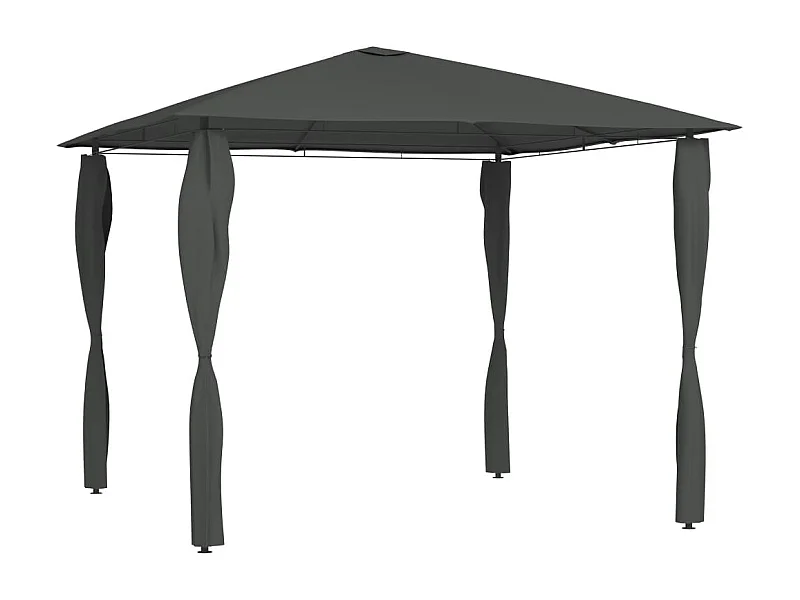 Belvédère à revêtement de poteaux 3x3x2,6 m Anthracite 160 g/m²