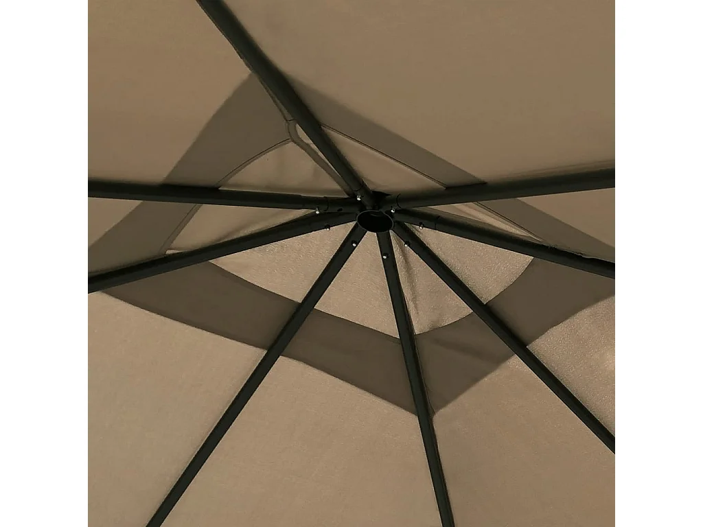 Belvédère avec revêtement de poteaux 3x3x2,6 m Taupe 160 g/m²