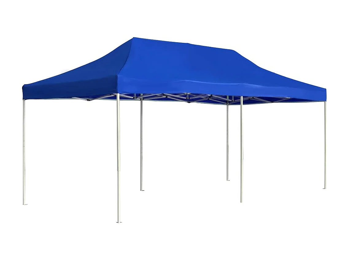 Tente de réception pliable Aluminium 6 x 3 m Bleu