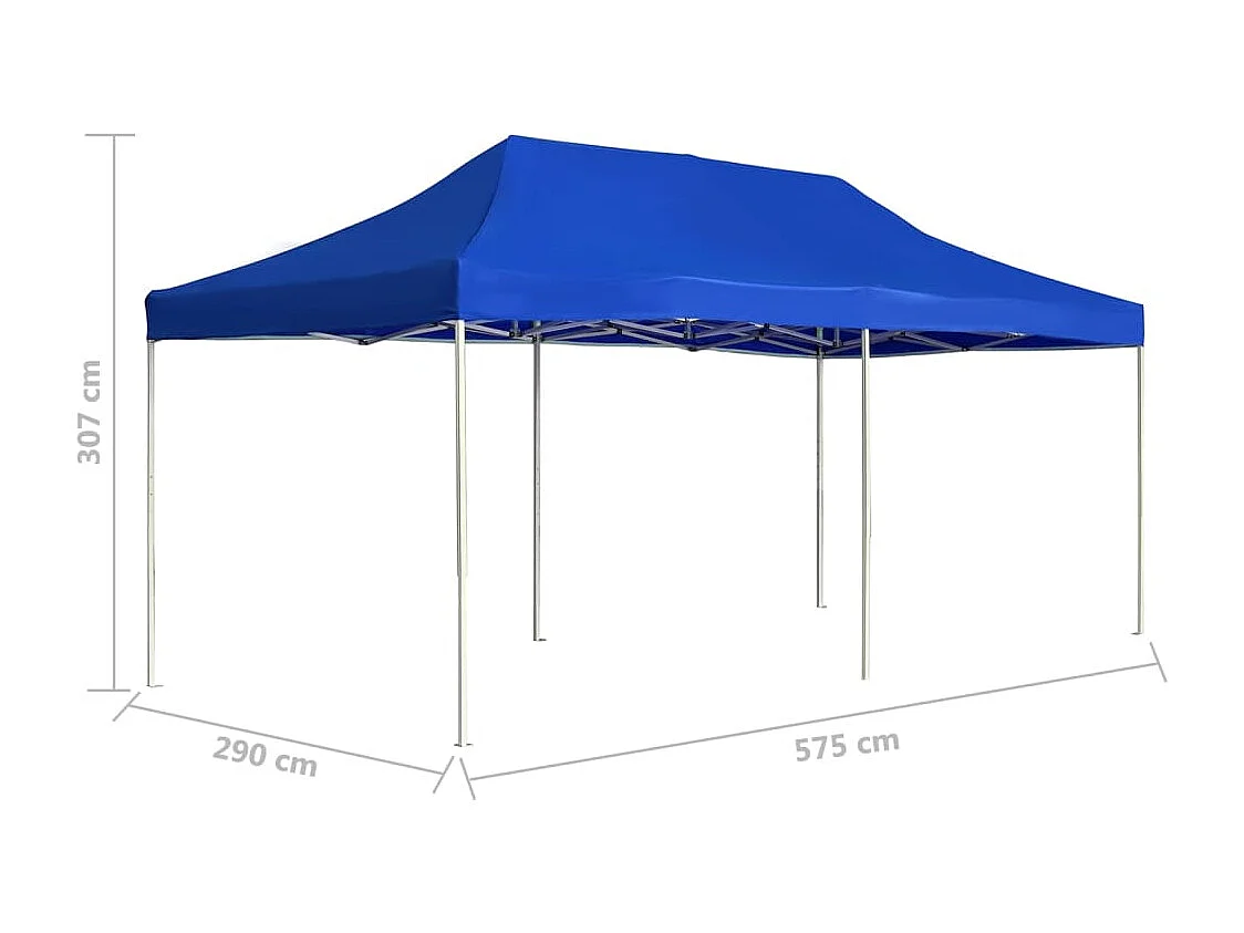 Tente de réception pliable Aluminium 6 x 3 m Bleu
