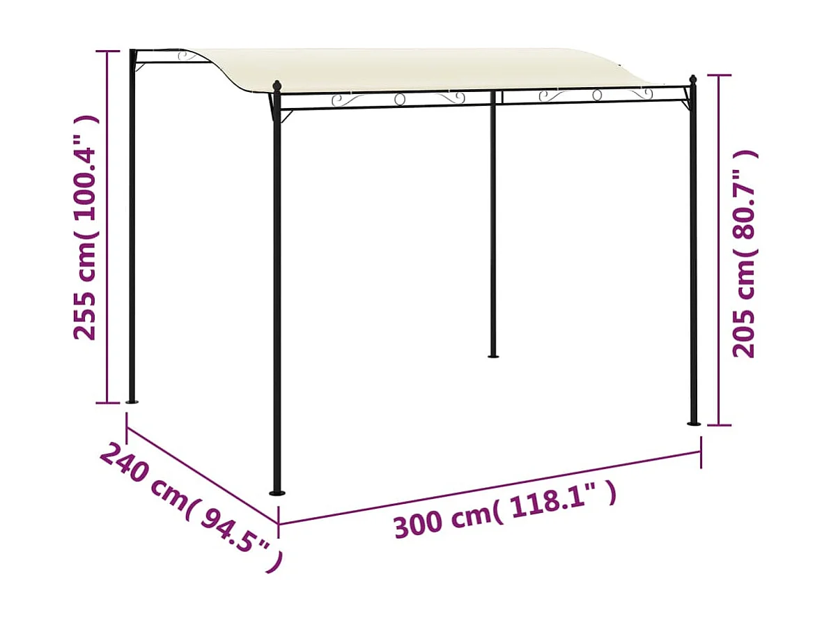 Cenador de tela blanco crema