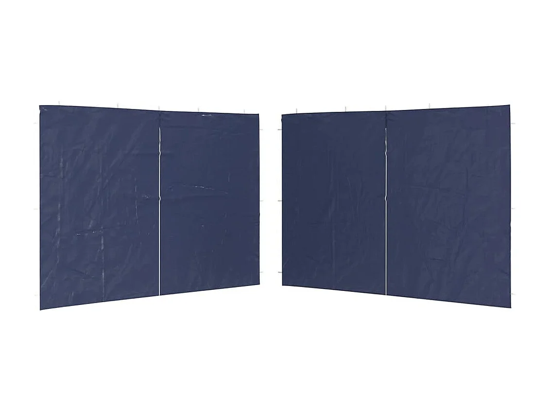 Paroi de tente de réception 2pcs avec fermeture éclair PE Bleu