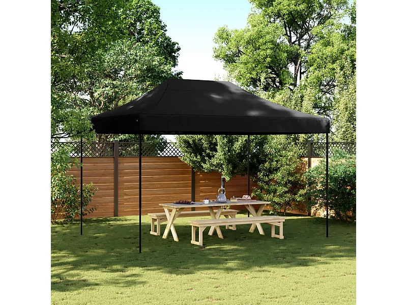 Tente de réception pliable escamotable noir 410x279x315 cm