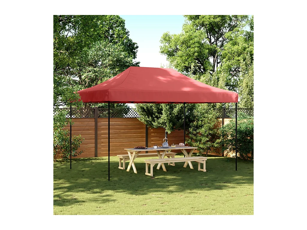 Tente de réception pliable escamotable bordeaux 440x292x315 cm