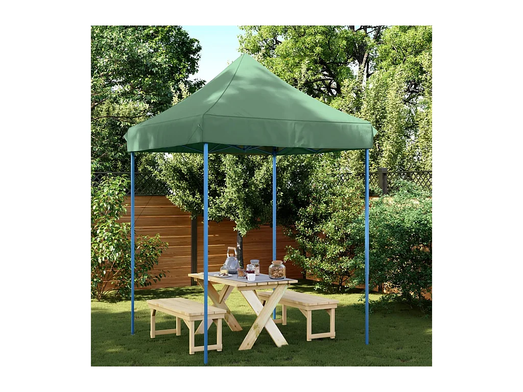 Tente de réception pliable escamotable vert 200x200x306 cm