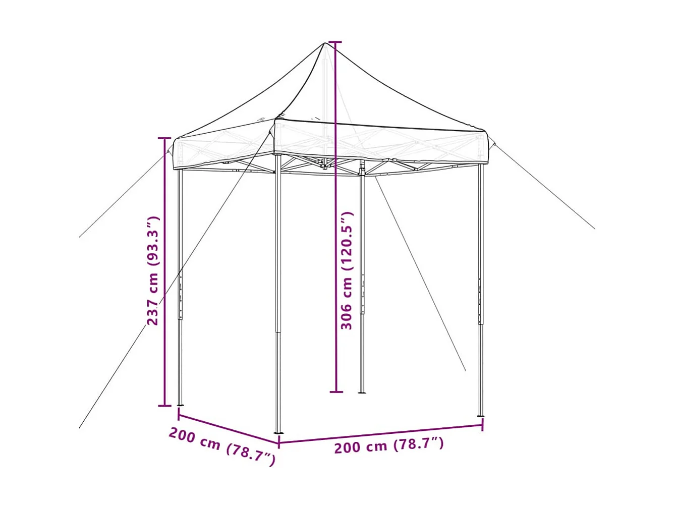 Gazebo 3x4 m tecido creme