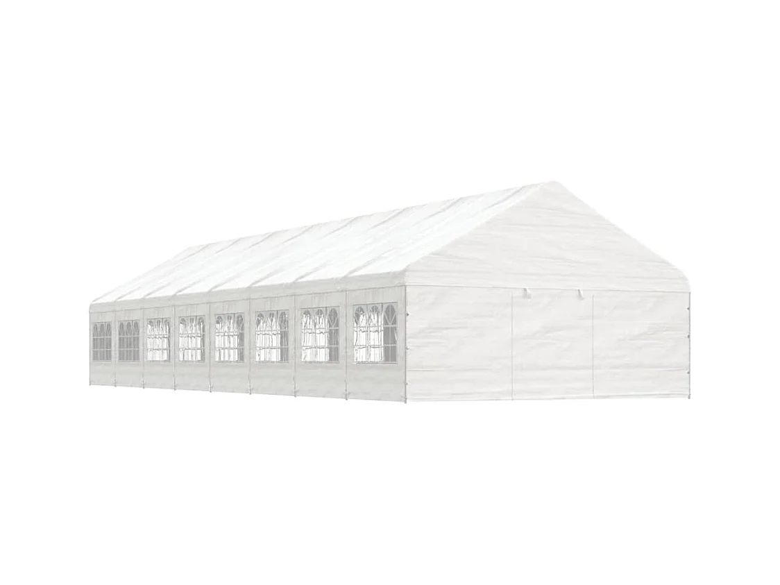 Belvédère avec toit blanc 17,84x5,88x3,75 m polyéthylène