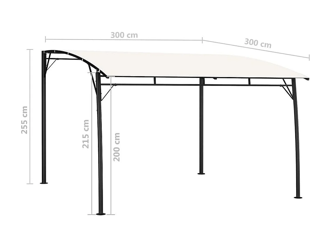 Auvent pare-soleil de jardin 3x3x2,55 m Crème