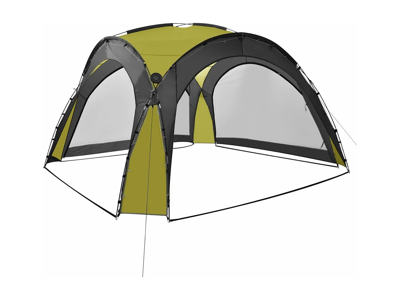 Tente de réception avec LED et 4 parois 3,6x3,6x2,3 m Vert