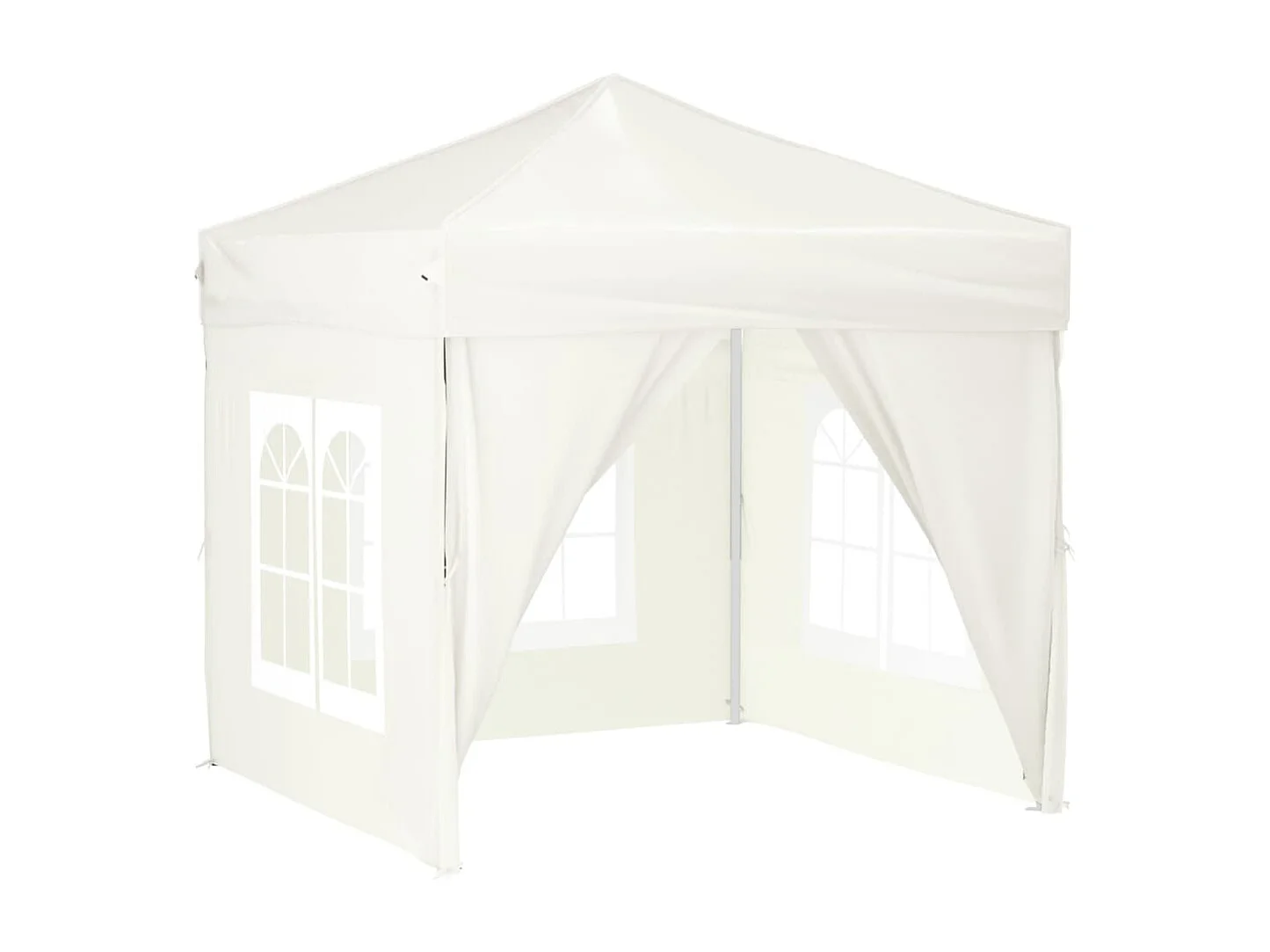Carpa para fiestas plegable con paredes laterales crema 2x2 m