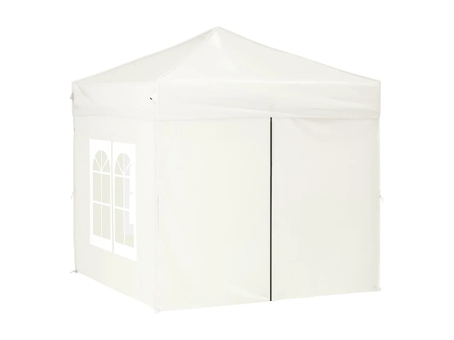 Carpa para fiestas plegable con paredes laterales crema 2x2 m