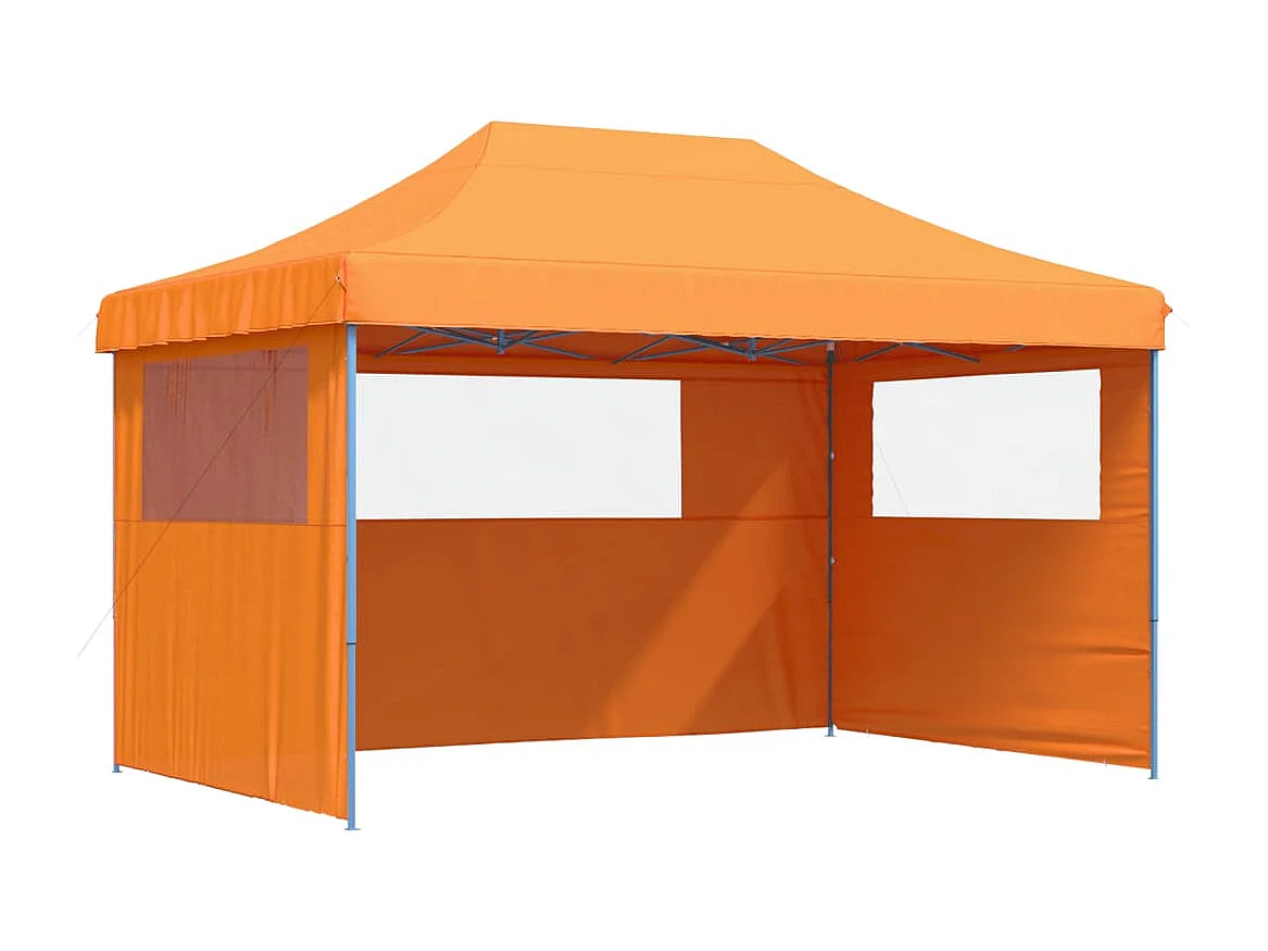 Partytent inklapbaar pop-up met 3 zijwanden oranje