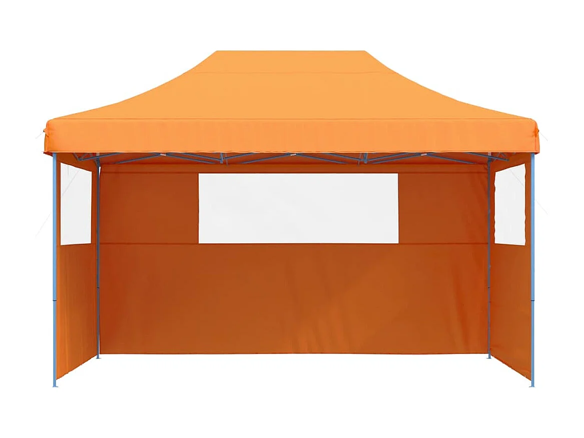 Partytent inklapbaar pop-up met 3 zijwanden oranje