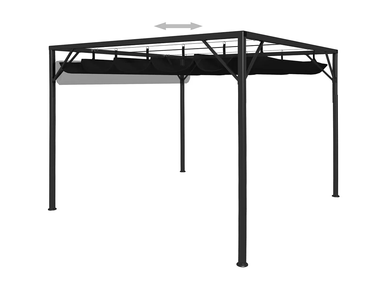 Chapiteau de jardin avec auvent rétractable 3x3 m Anthracite