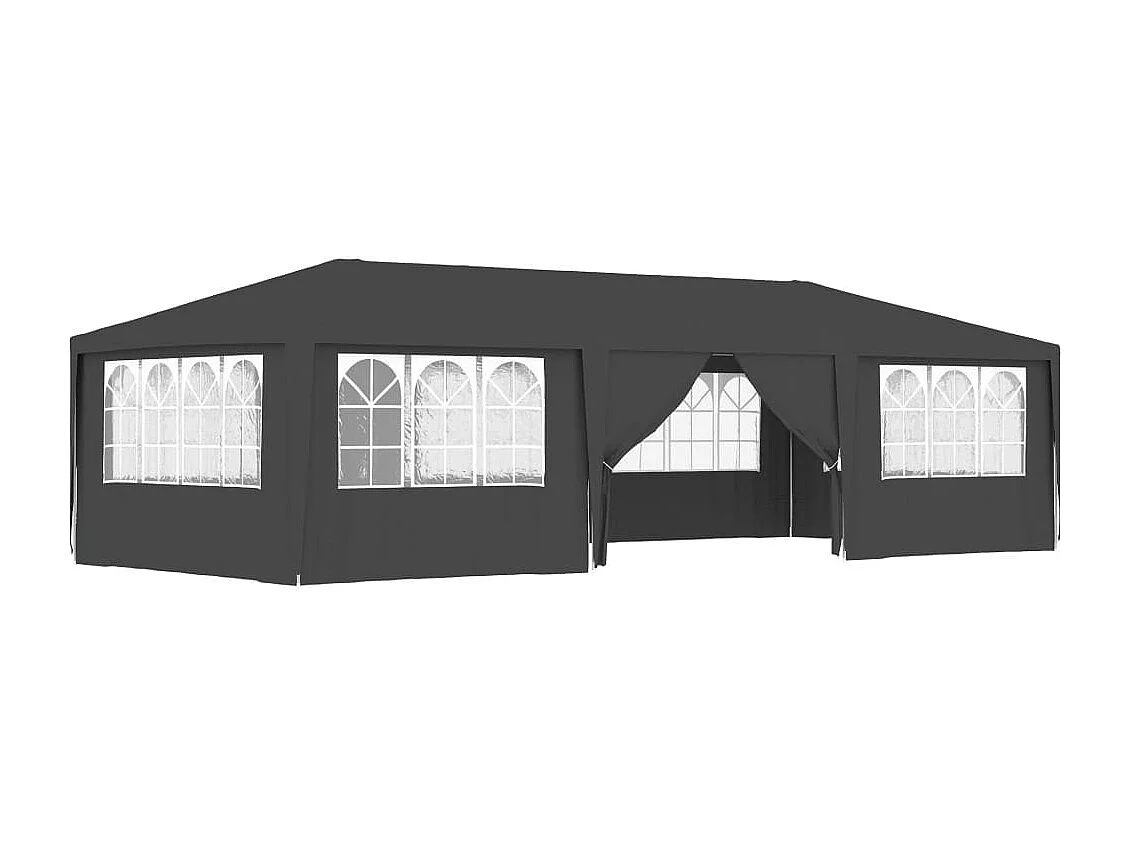 Tente de réception et parois latérales 4x9 m Anthracite 90 g/m²