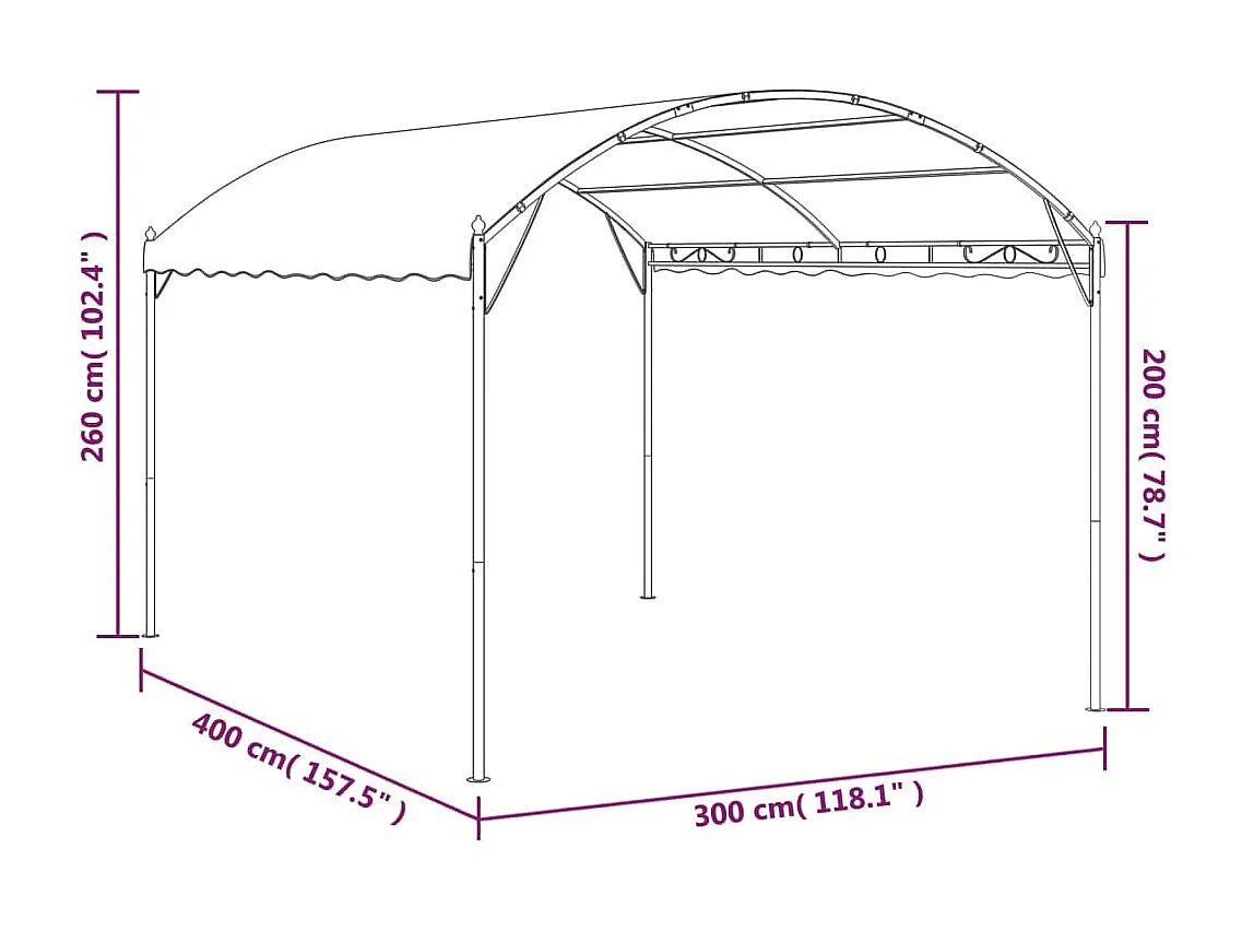 Tonnelle Tissu Crème