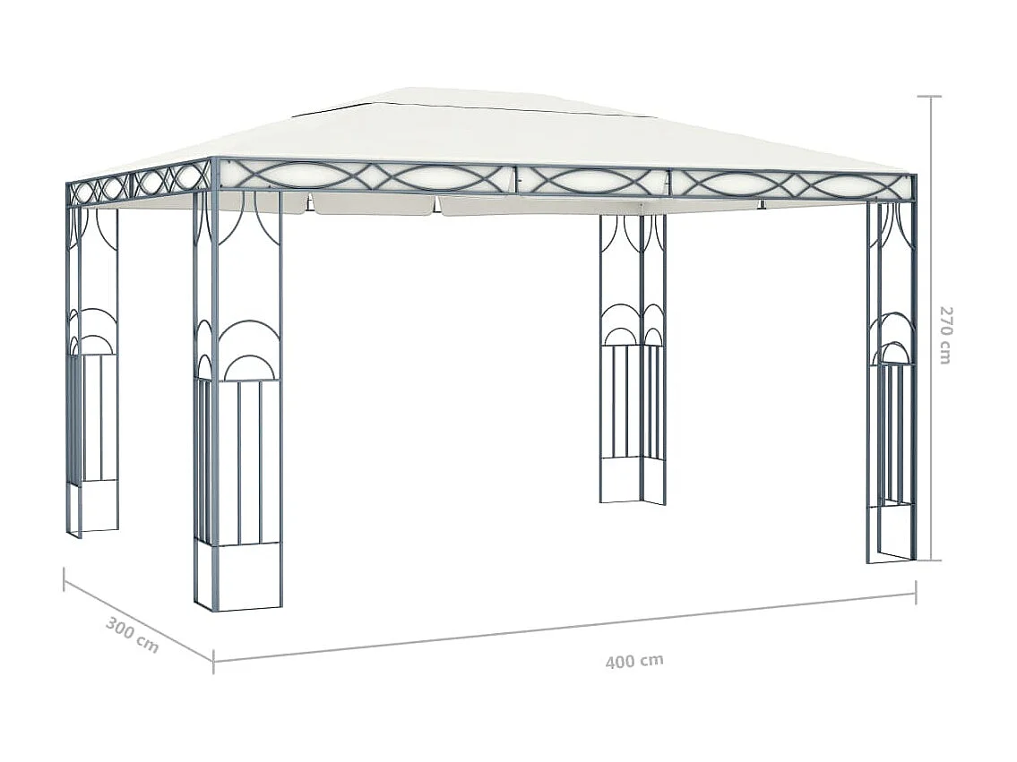 Gazebo 400x300 cm Crema