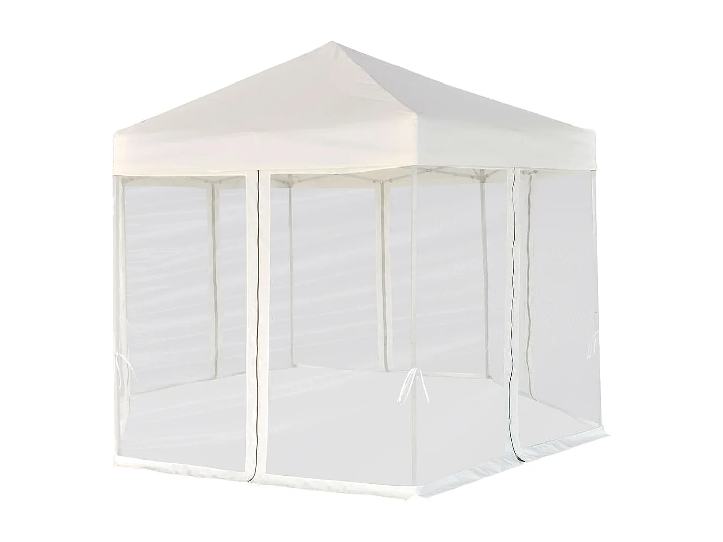 Chapiteau hexagonal et 6 parois latérales 3,6x3,1 m Blanc crème
