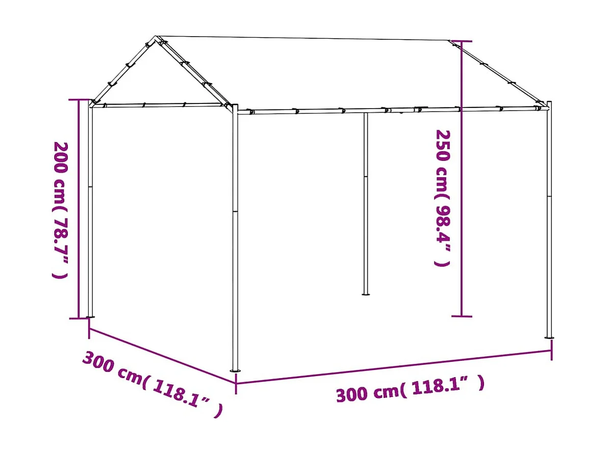 Gartenpavillon Anthrazit 3x3 m Stahl und Stoff