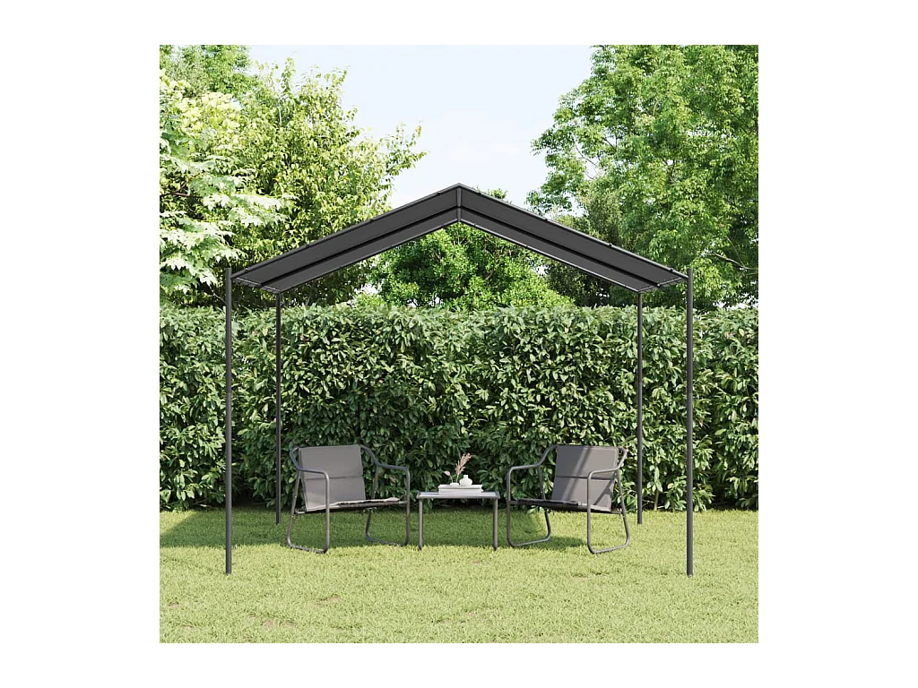 Tenda a Baldacchino Antracite 3x3 m in Acciaio e Tessuto