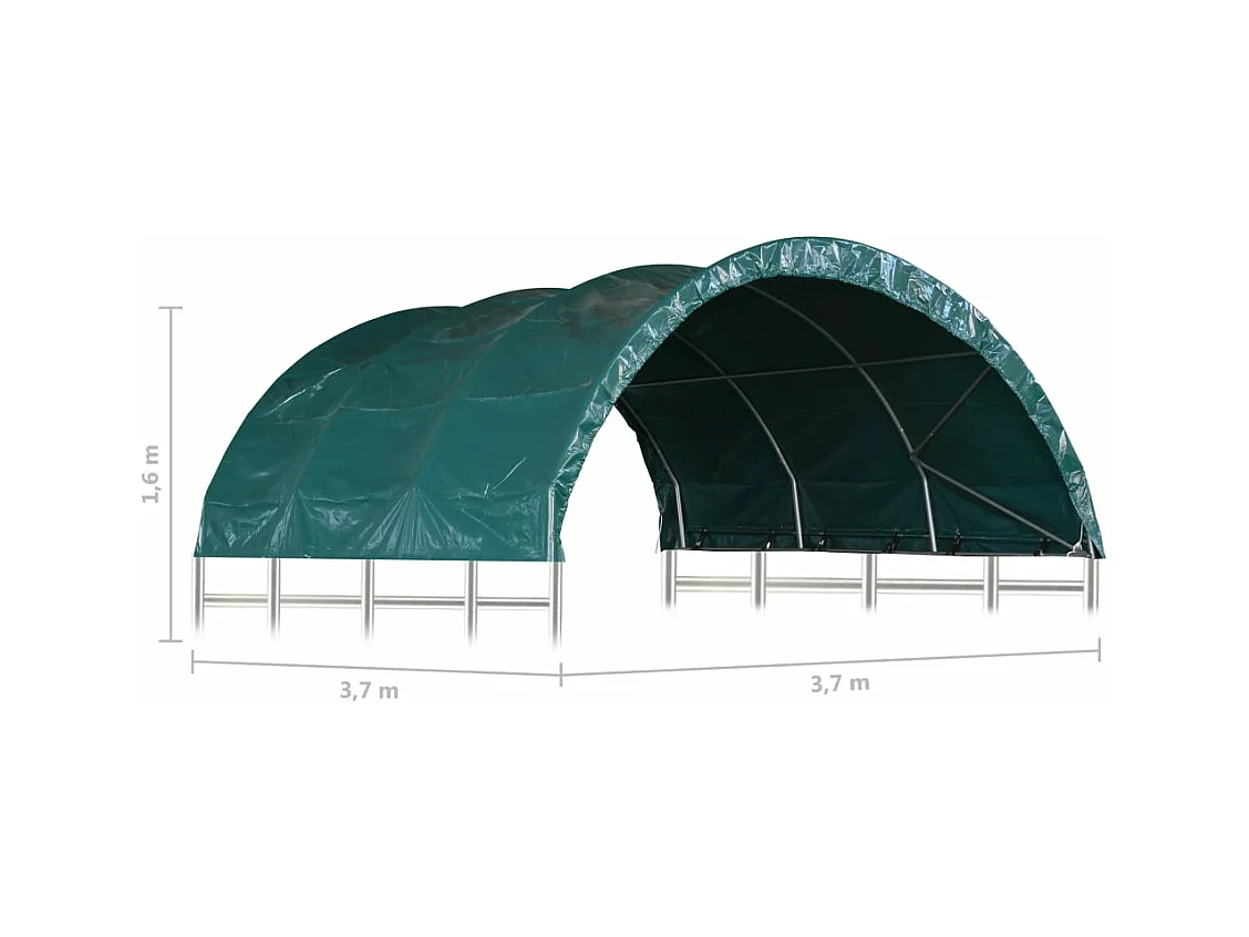 Weidezelt PVC 3,7x3,7 m Grün
