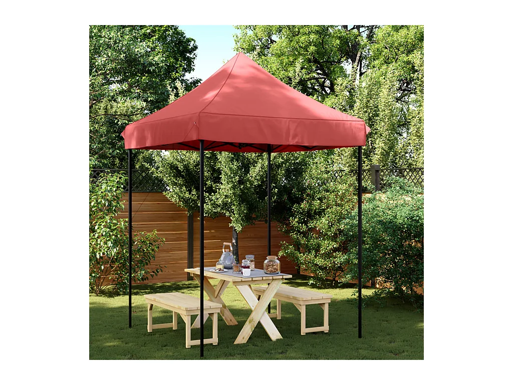 Tente de réception pliable escamotable bordeaux 200x200x306 cm