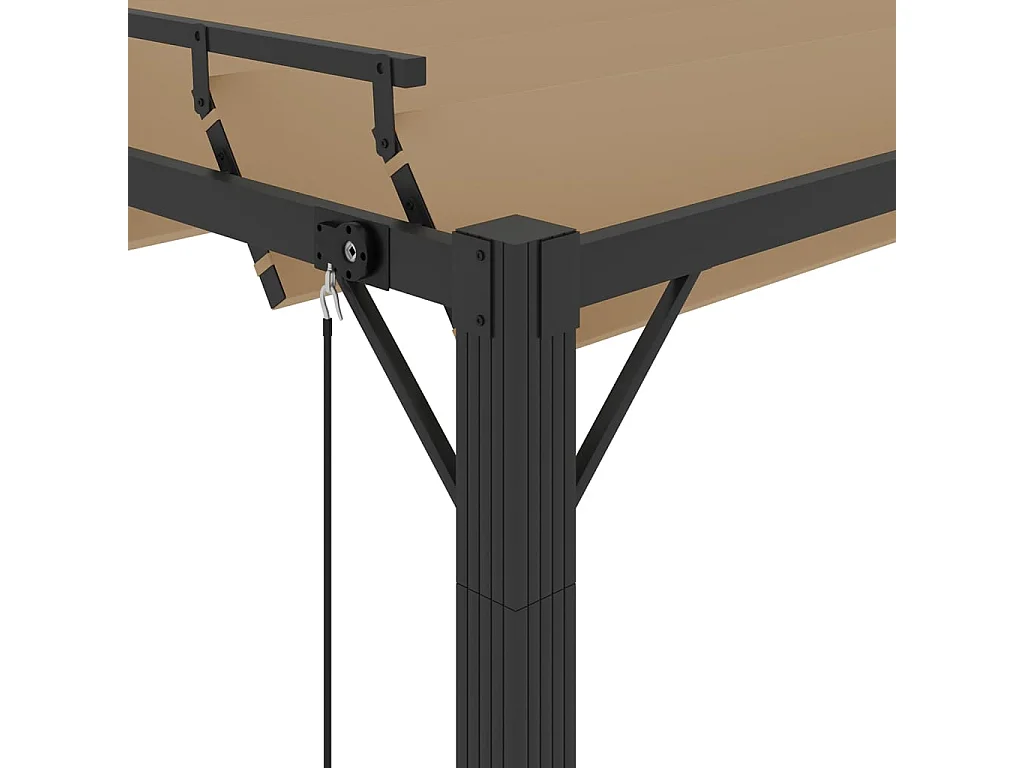 Tonnelle avec toit à persienne 3x3 m Taupe Tissu et aluminium