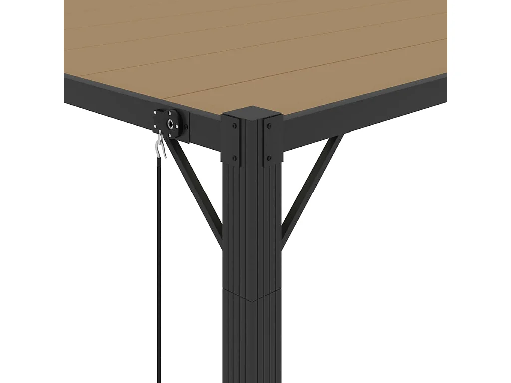 Tonnelle avec toit à persienne 3x3 m Taupe Tissu et aluminium