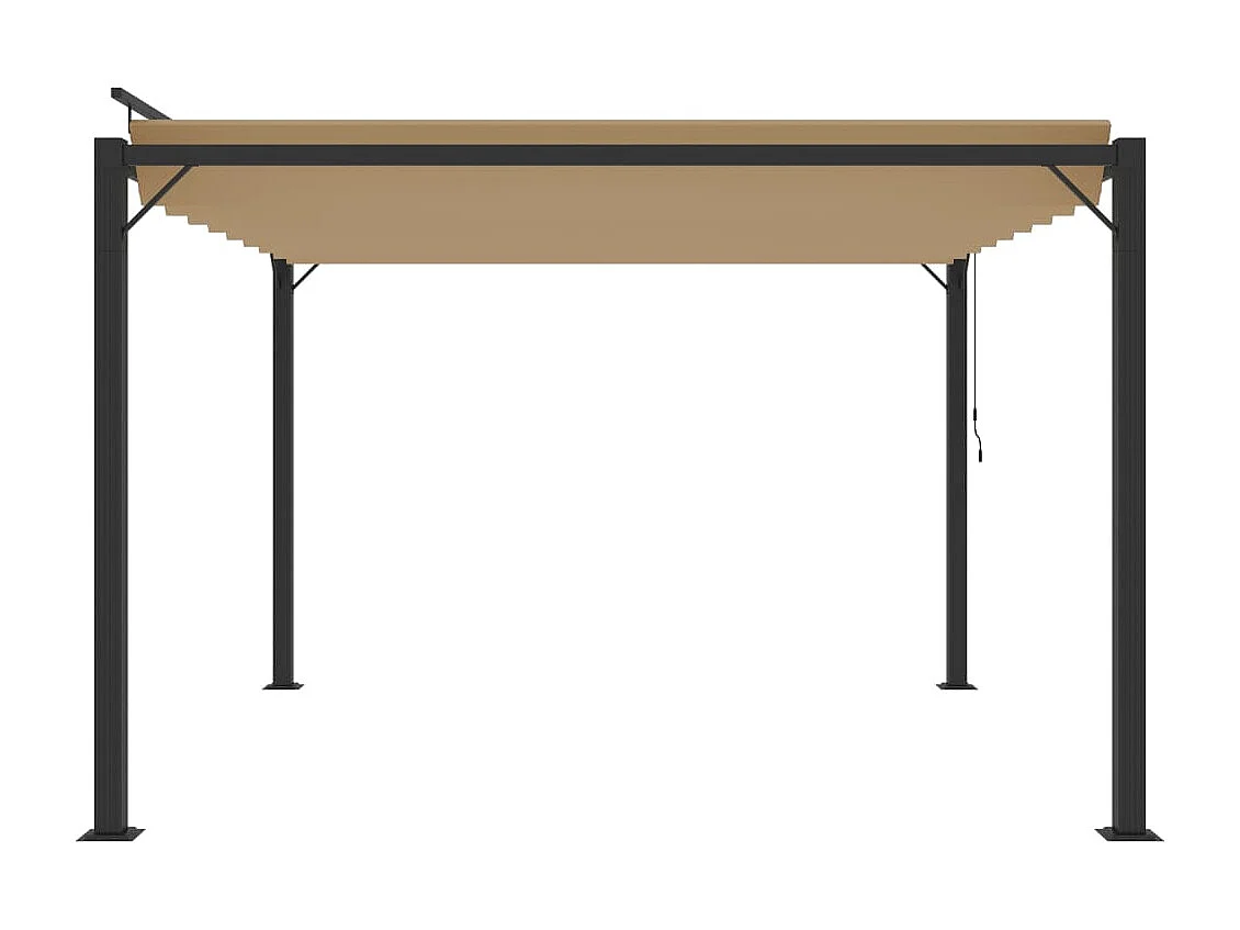 Tonnelle avec toit à persienne 3x3 m Taupe Tissu et aluminium